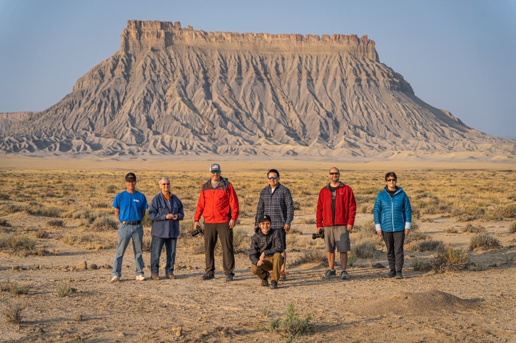 photographers pose for a class photo