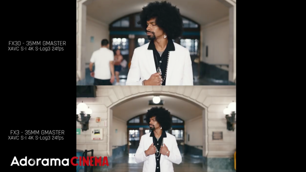 Cinematographer Samuel Bouret discusses the differences between the Sony FX3, Sony FX30, and Sony FX30 in this article and accompanying video. This image shows the FX3 vs FX30 "crop" due to sensor size and key specifications