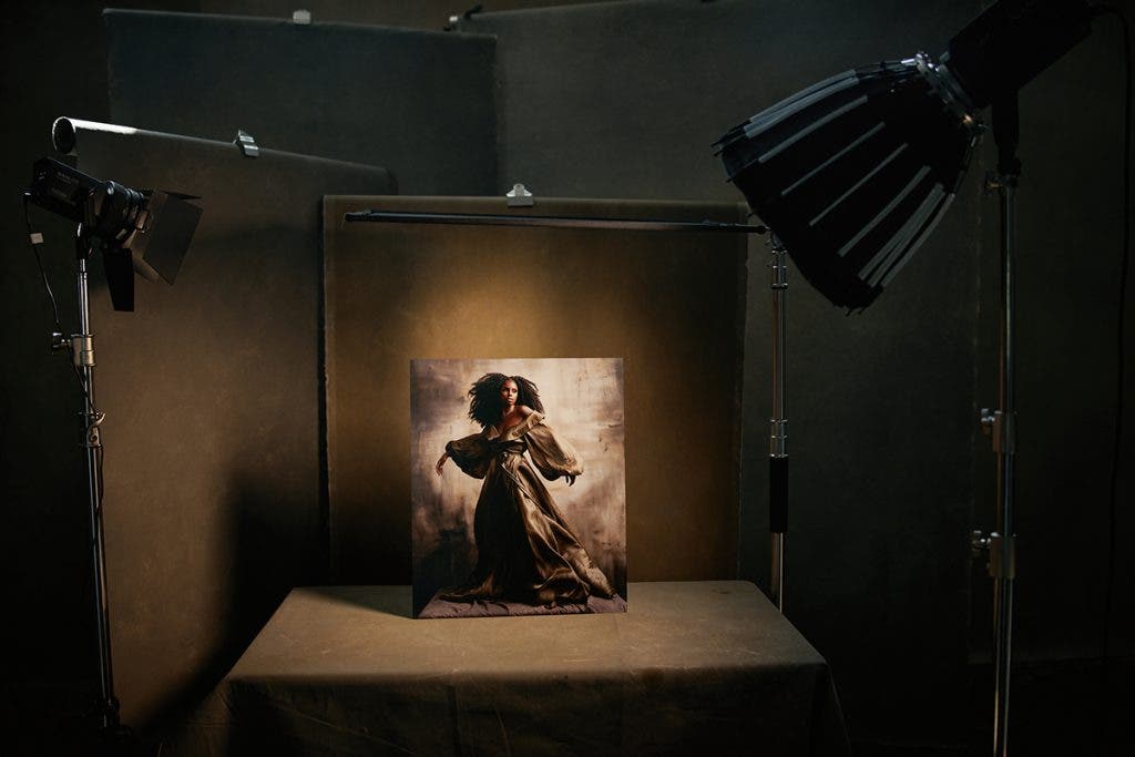 A studio portrait of sorts of an image printed by Printique