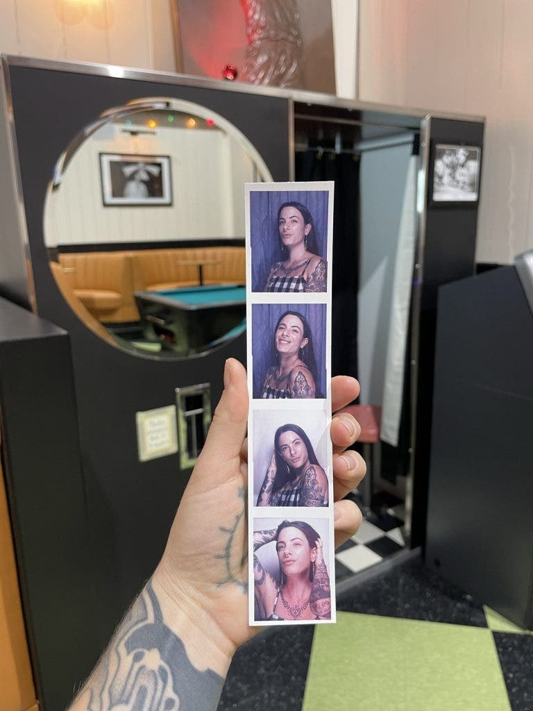 a color strip from an analog photobooth