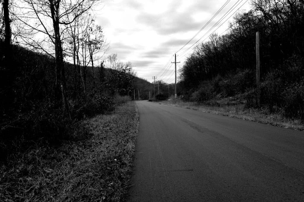 A country road captured with the Leica Q3 Monochrom