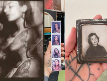 a collage of images from Vintage analog photobooths
