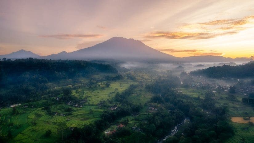 Cinematic drone photo