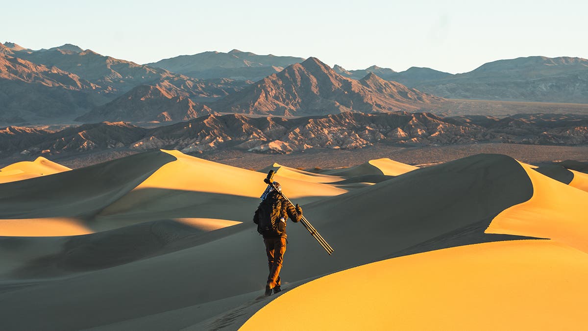 looking to the future - Austin walks through the desert
