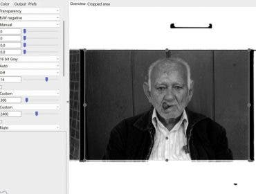 Film image scanned - man with a cigar - Editign in VueScan