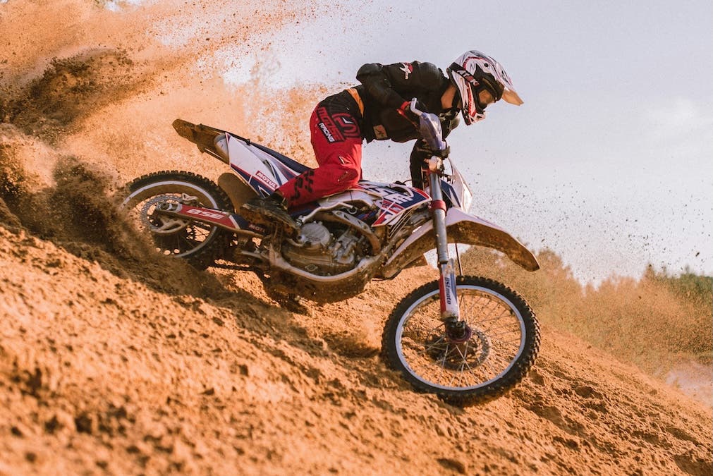 a photo of a dirtbike taken by a rugged camera
