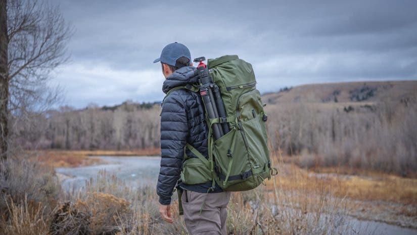 The tripod fit perfectly inside the water bottle pouch of my 70L camera backpack, making it easy to hike with or carry to different locations.