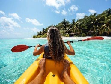 girl kayaking