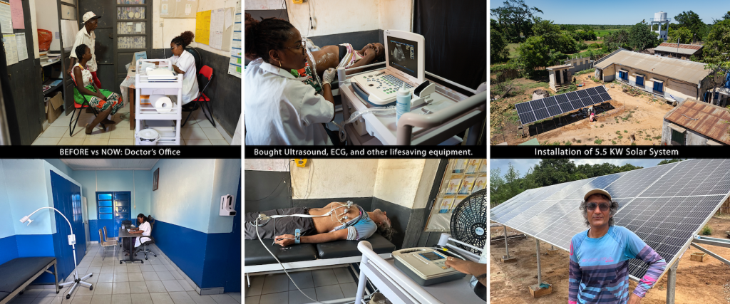 Hospital’s Condition: Before and After - Solar panels, donated an ultrasound machine and an improved doctor’s room