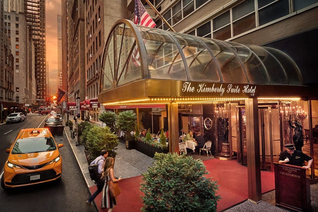 Hotel exterior image retouched and submitted to client