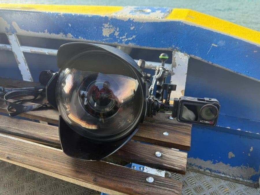 DJI Osmo Action 5 Pro on a boat