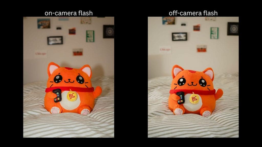 on camera flash vs off camera flash comparison photo with subject