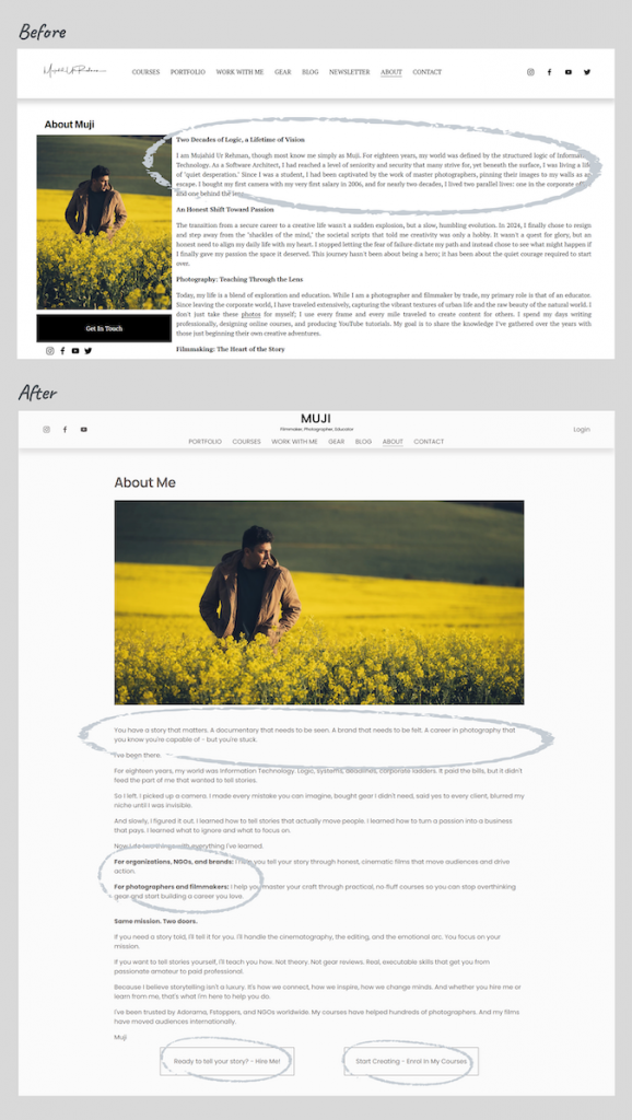 About Me Page
