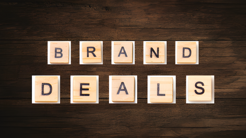 "brand deals" spelled out in wooden characters
