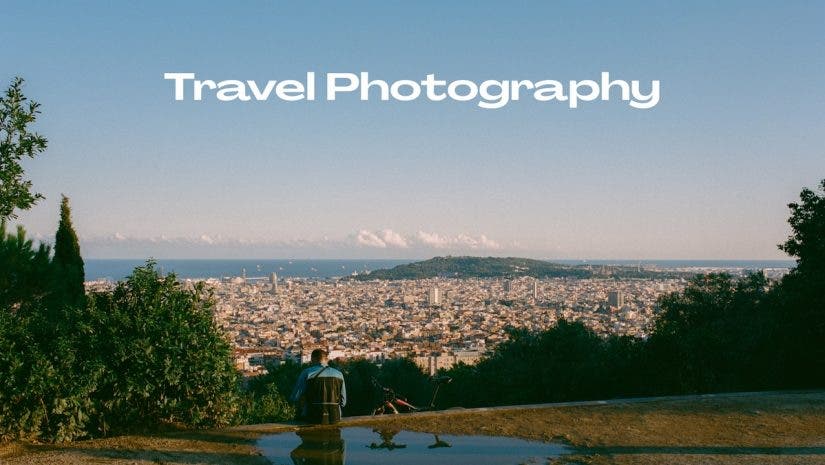 image of skyline with text "Travel Photography"