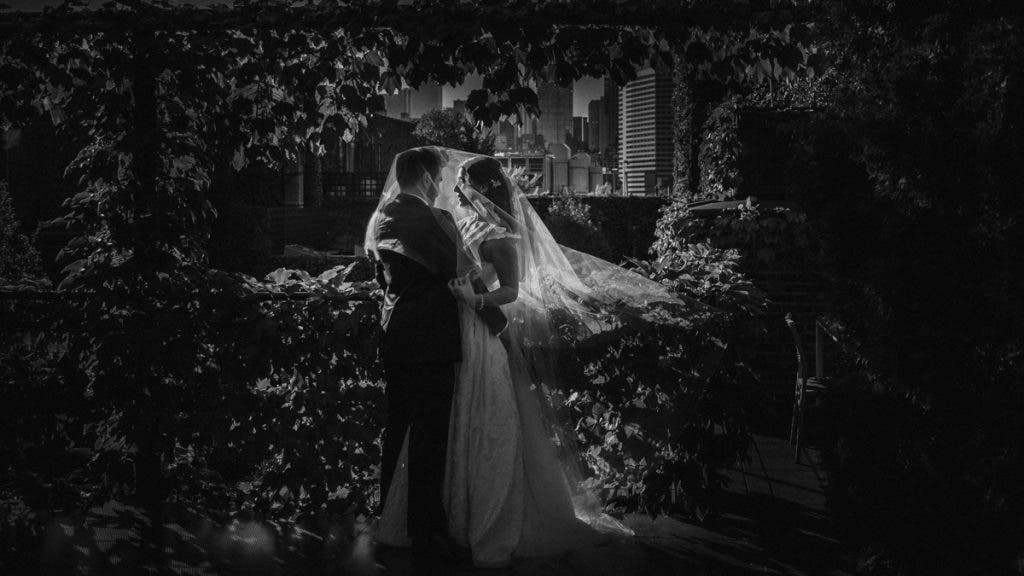 black and white wedding photo