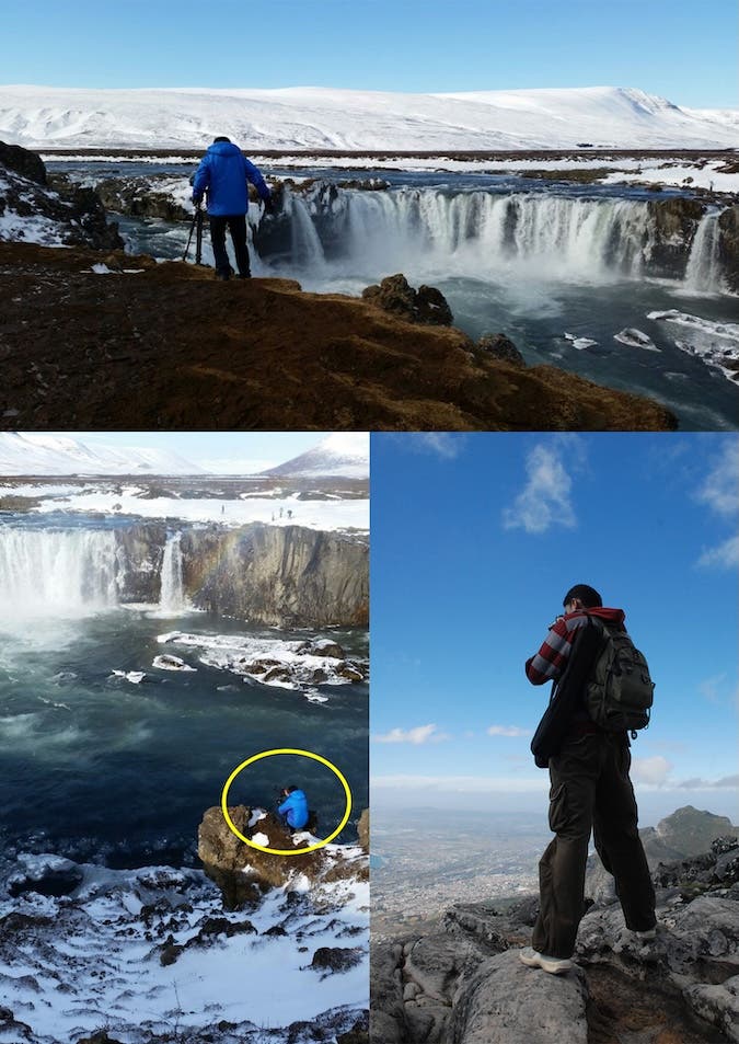 photographer standing on the edge