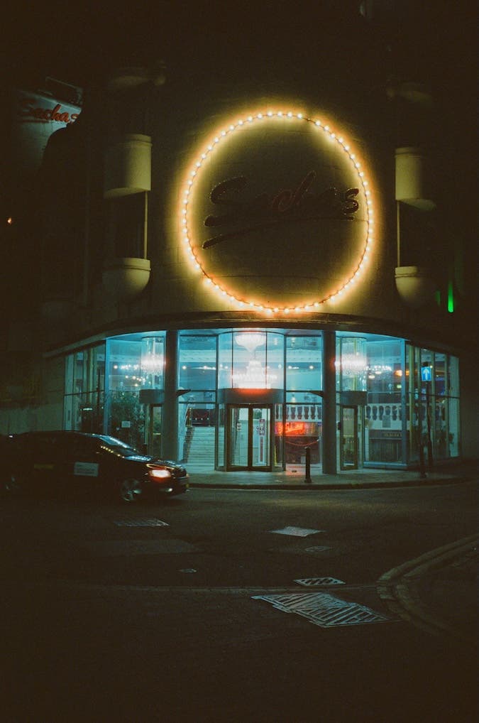 Nighttime photography taken on Cinestill 800T camera film