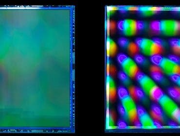 Photo comparison of CCD sensor (left) and CMOS sensor (right)