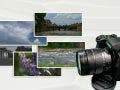 Composite image showing Lumix G9II Micro Four Thirds camera and example photos