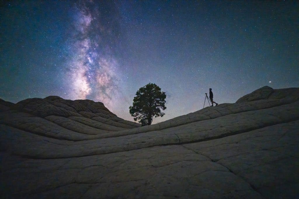 A photo of the Milky Way. A high ISO was required to amplify the signal enough to see the Milky Way in complete darkness.
