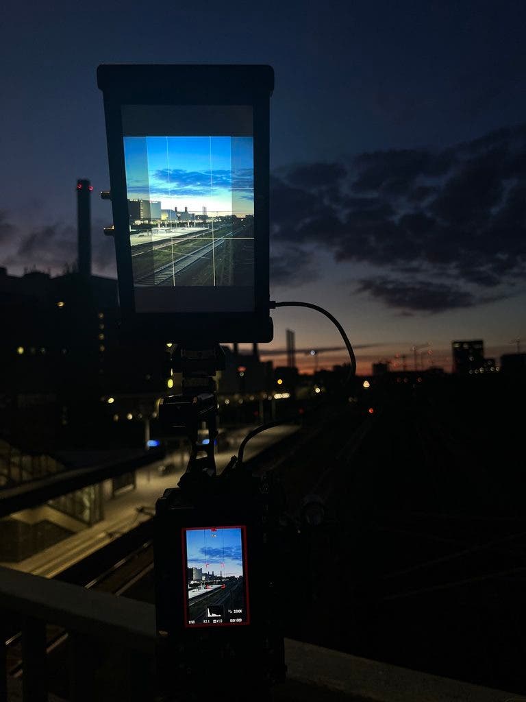 Shooting vertiscope in Berlin at night