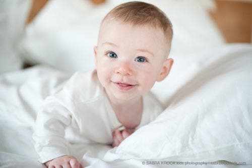 Baby on bed