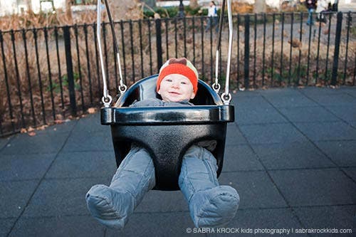 Max on his first swing ride