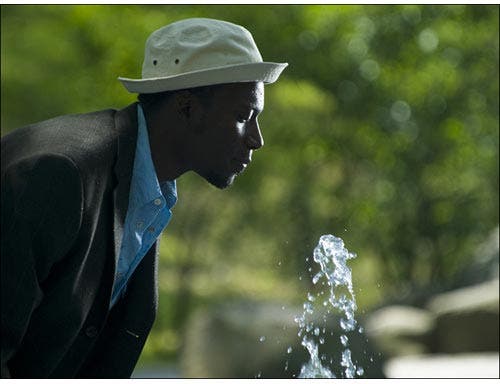Man drinking water