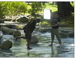Subject gets wet in shoot