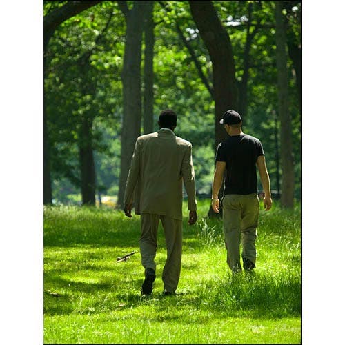 Two men walking
