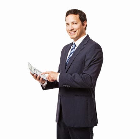 Man with calculator