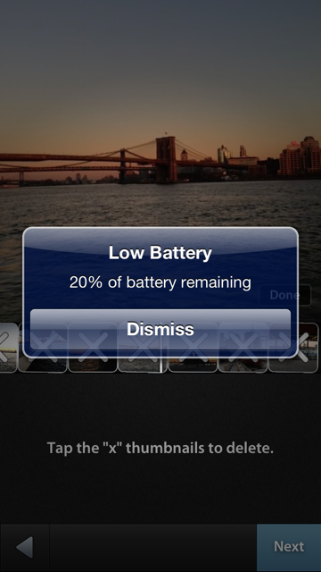 iPhone low batter notification