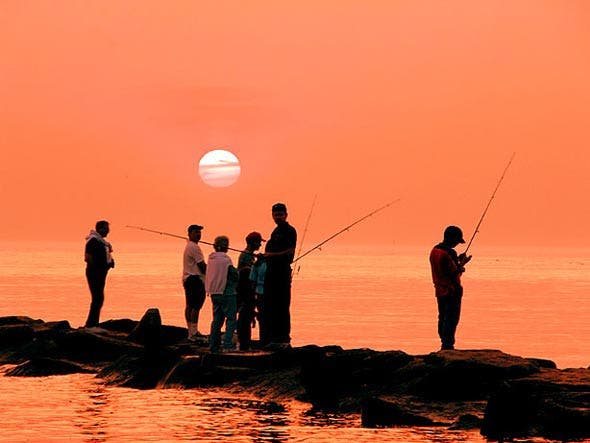 Fisherman at a Connecticut state park