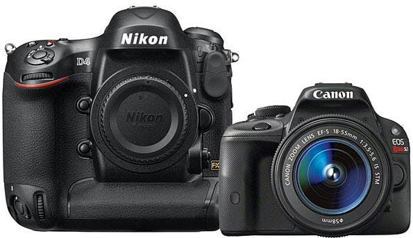 Comparison of the Nikon D4 and the Canon SL1 Digital SLRs