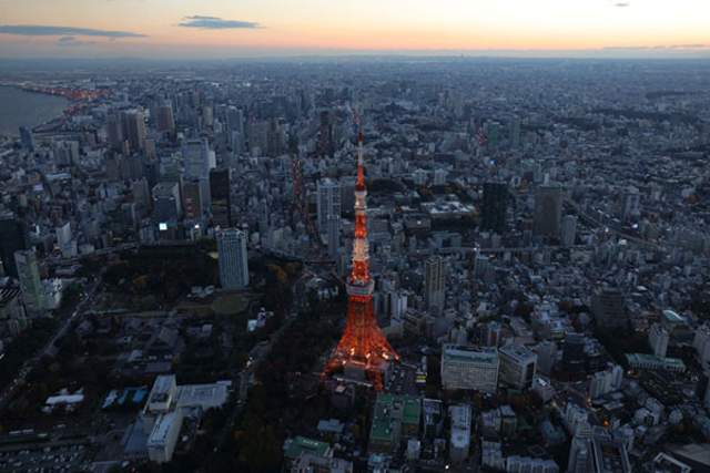 cityscape aerial view