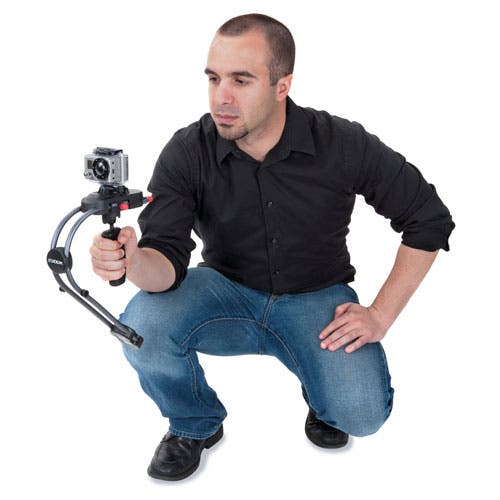 Man holding Steadicam Smoothee Video Stabilizer