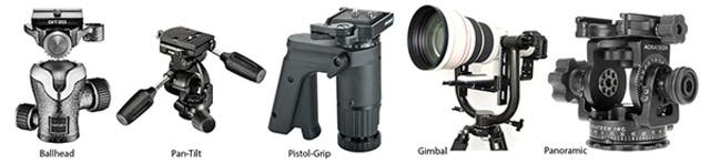 Different tripod heads