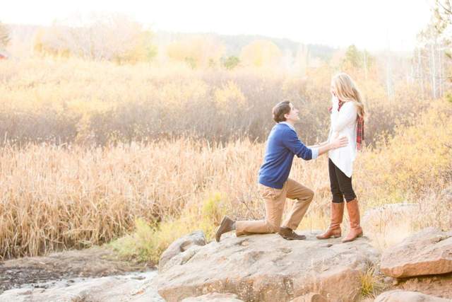 Proposal photo on top of rock
