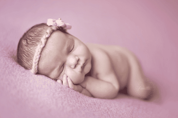 sleeping newborn baby studio