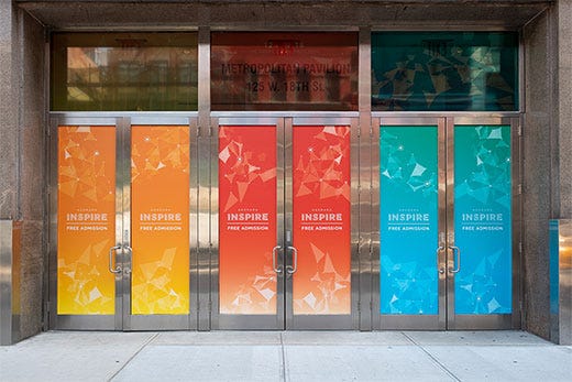 Adorama's Inspire event doors at the Metropolitan Pavilion NYC