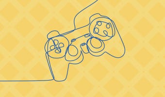 controller illustration on yellow background