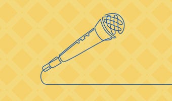 microphone illustration on yellow background