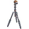 3 Legged Thing Leo 2.0 5-Section Carbon Fiber Tripod with AirHed Pro Lever Ball Head, Earth Bronze & Ocean Blue Gray