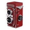 Aries RetroSnap Mini 1080P Digital Camera - Vintage Twin-Lens Style (Black) Red