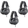 Audio-Technica 3 Pack ATH-M20x Professional Monitor Headphones, 96dB, 15-20kHz, Black - With Microfiber Cloth Black