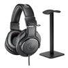 Audio-Technica ATH-M20x Closed-Back Over-Ear Professional Monitor Headphones, Black, Bundle with Desktop Stand Black
