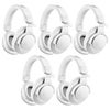 Audio-Technica ATH-M20x Closed-Back Over-Ear Professional Monitor Headphones, White, 5-Pack White