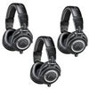 Audio-Technica ATH-M50x Professional Monitor Headphones, Black, 3 Pack Black