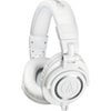 Audio-Technica ATH-M50x Professional Monitor Headphones with 9.8' Interchangeable Coiled and Straight Cables, White White